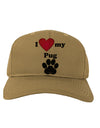 I Heart My Pug Adult Baseball Cap Hat by TooLoud-Baseball Cap-TooLoud-Khaki-One Size-Davson Sales