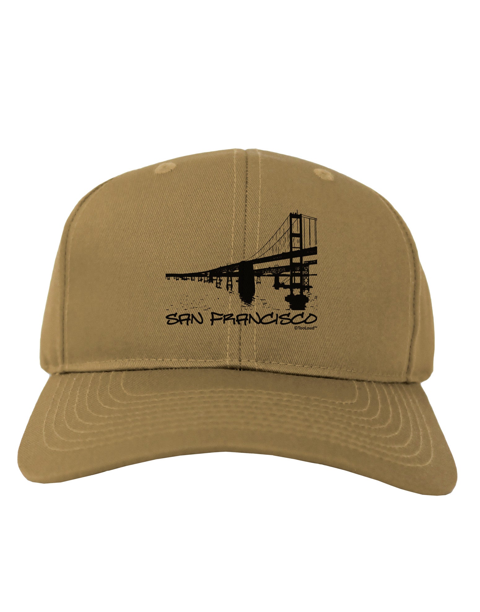 Bay Bridge Cutout Design - San Francisco Adult Baseball Cap Hat by TooLoud-Baseball Cap-TooLoud-Khaki-One Size-Davson Sales