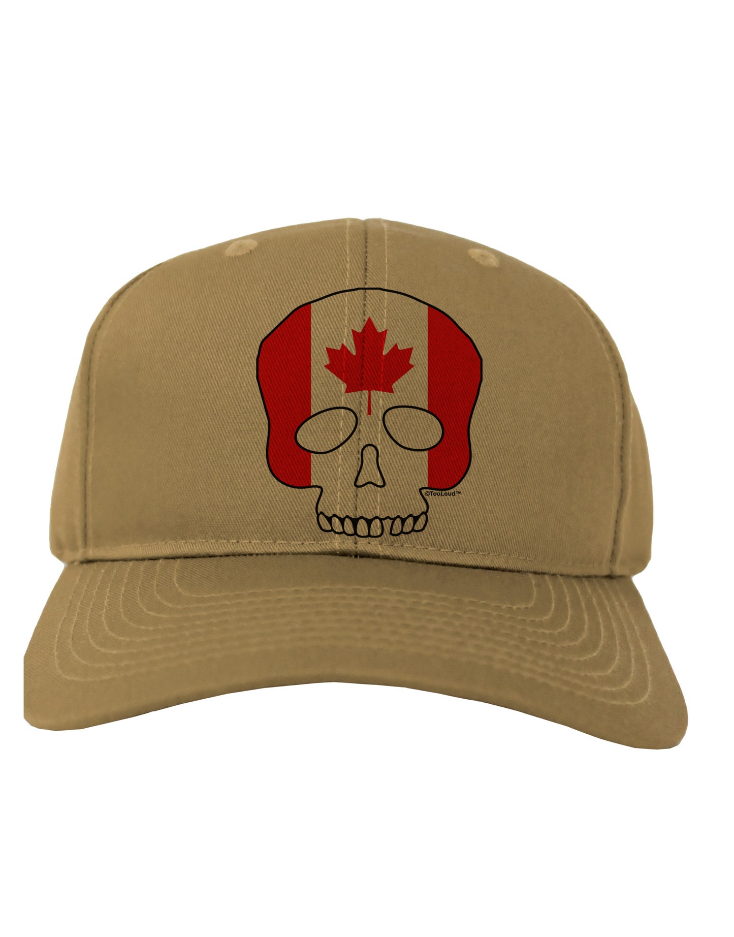 Skull Flag Canada Adult Baseball Cap Hat-Baseball Cap-TooLoud-Khaki-One Size-Davson Sales
