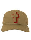 Simple Cross Design Glitter - Red Adult Baseball Cap Hat by TooLoud-Baseball Cap-TooLoud-Khaki-One Size-Davson Sales