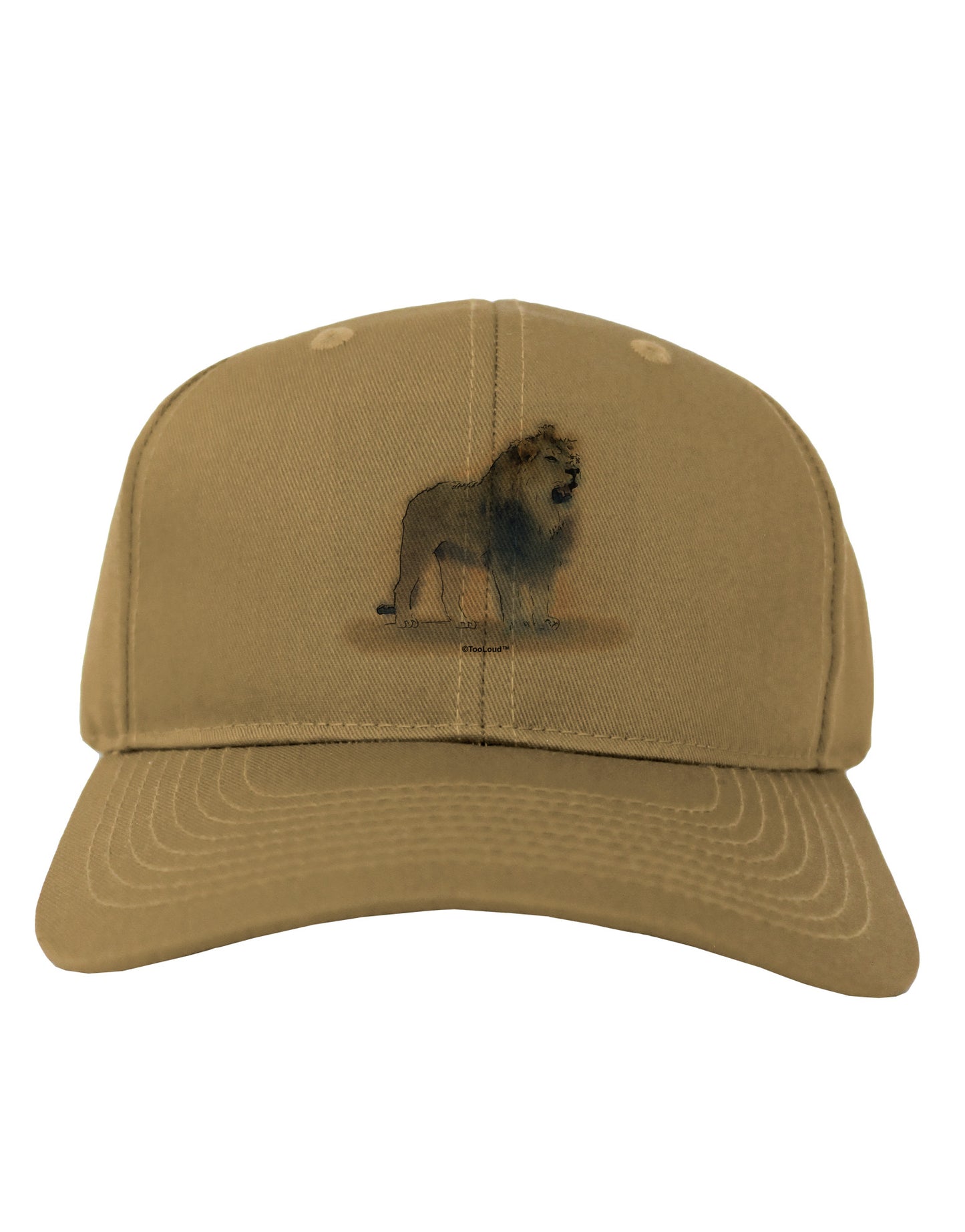 Lion Watercolor B Adult Baseball Cap Hat-Baseball Cap-TooLoud-Khaki-One Size-Davson Sales