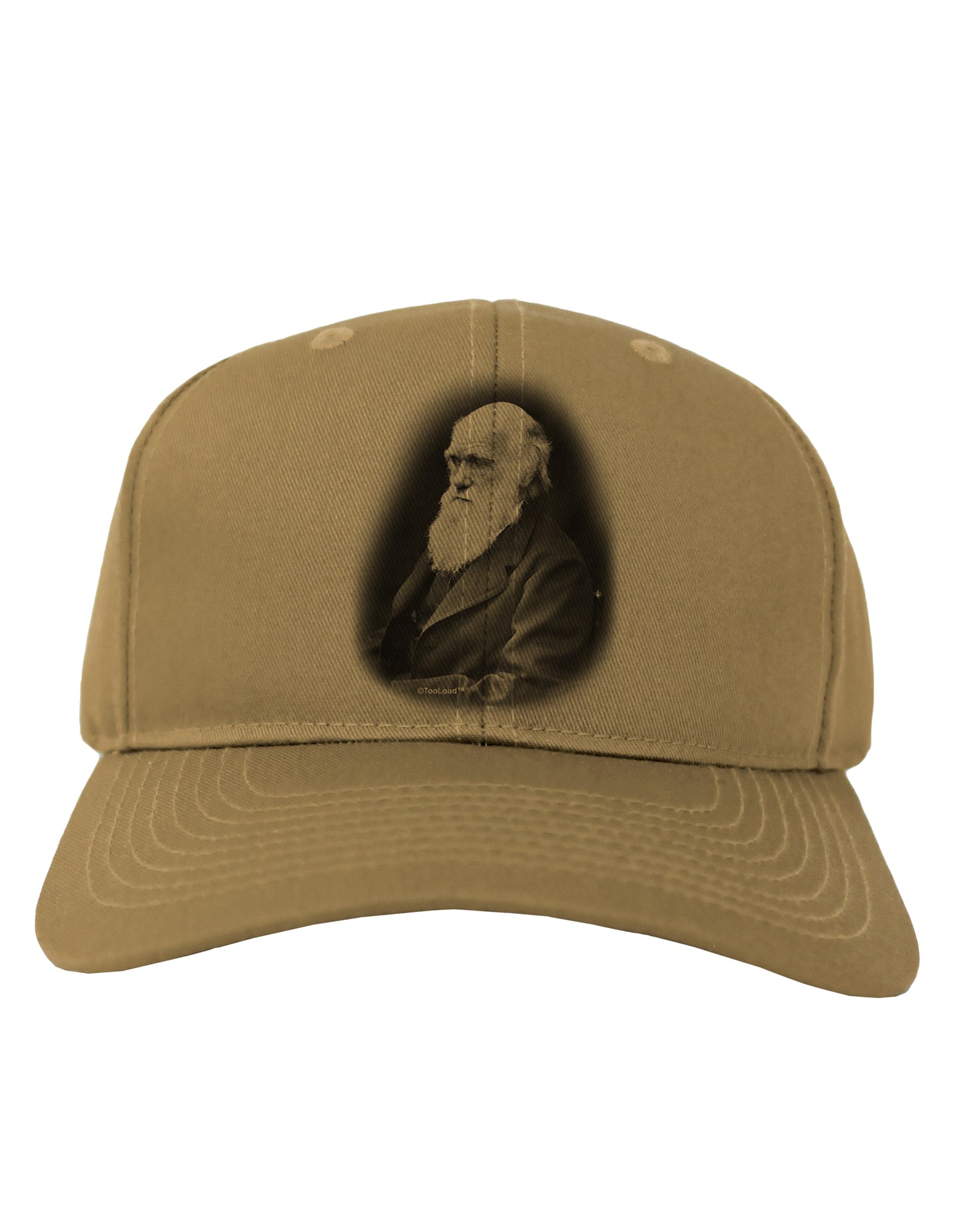 Charles Darwin Black and White Adult Baseball Cap Hat by TooLoud-Baseball Cap-TooLoud-Khaki-One Size-Davson Sales