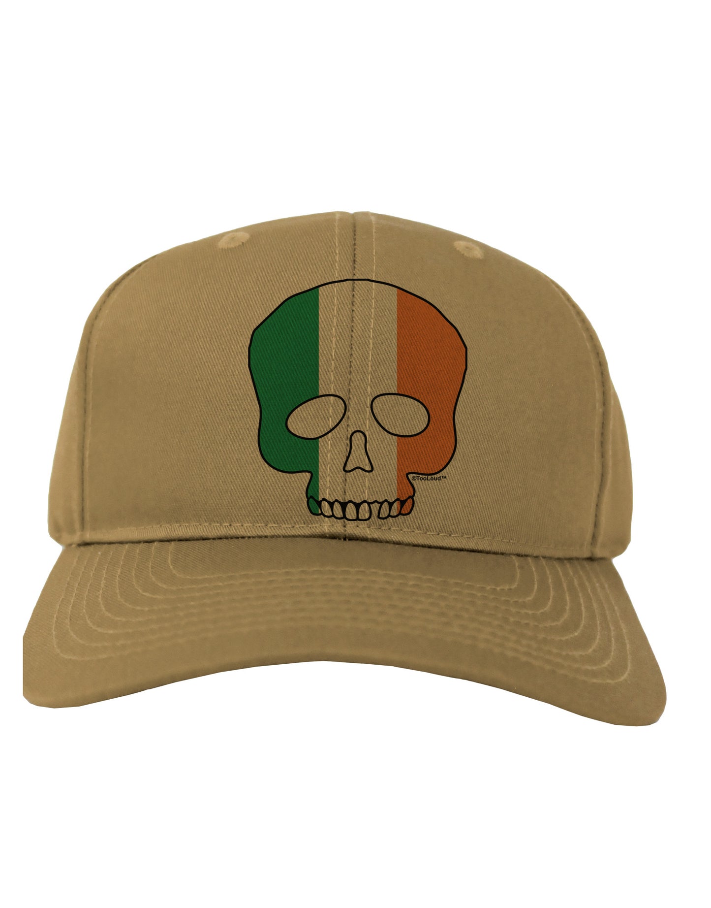 Skull Flag Ireland Adult Baseball Cap Hat-Baseball Cap-TooLoud-Khaki-One Size-Davson Sales