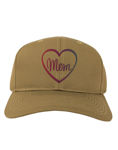 Mom Heart Design - Gradient Colors Adult Baseball Cap Hat by TooLoud