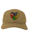 Big Puzzle Heart - Autism Awareness Adult Baseball Cap Hat by TooLoud-Baseball Cap-TooLoud-Khaki-One Size-Davson Sales