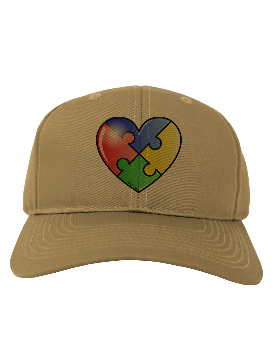 Big Puzzle Heart - Autism Awareness Adult Baseball Cap Hat by TooLoud-Baseball Cap-TooLoud-White-One Size-Davson Sales