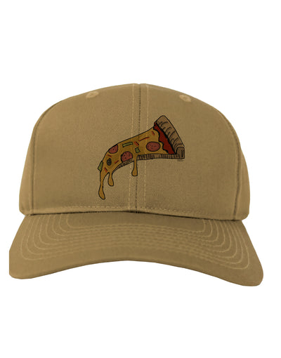 TooLoud Pizza Slice Adult Baseball Cap Hat-Baseball Cap-TooLoud-Khaki-One-Size-Fits-Most-Davson Sales