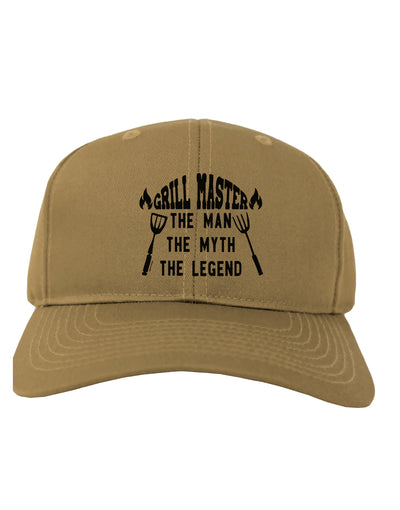 Grill Master The Man The Myth The Legend Adult Baseball Cap Hat-Baseball Cap-TooLoud-Khaki-One-Size-Fits-Most-Davson Sales