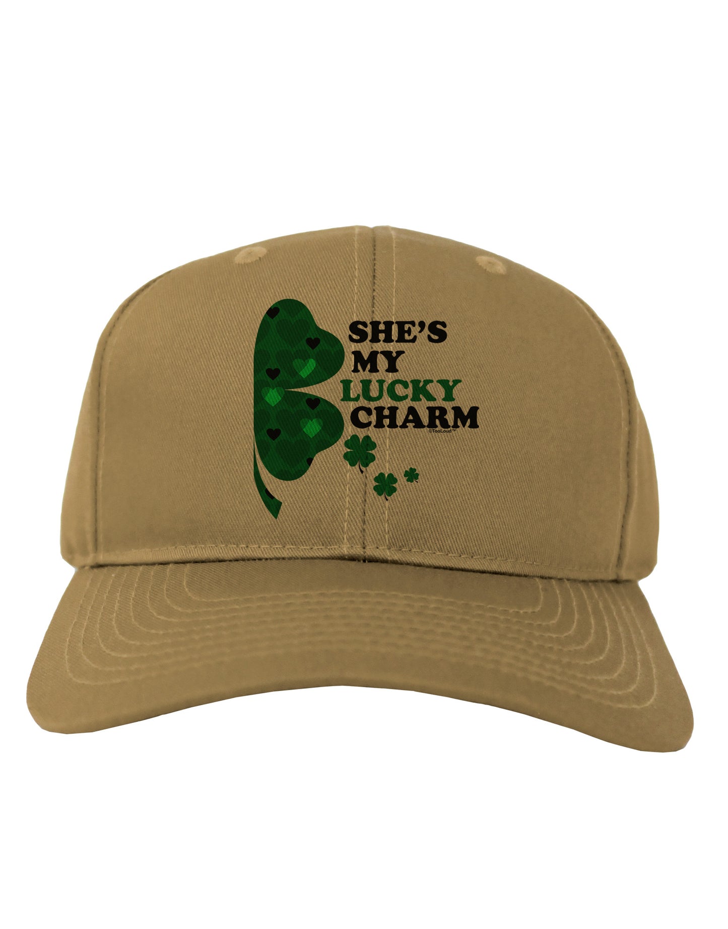 She's My Lucky Charm - Right Adult Baseball Cap Hat-Baseball Cap-TooLoud-Khaki-One Size-Davson Sales