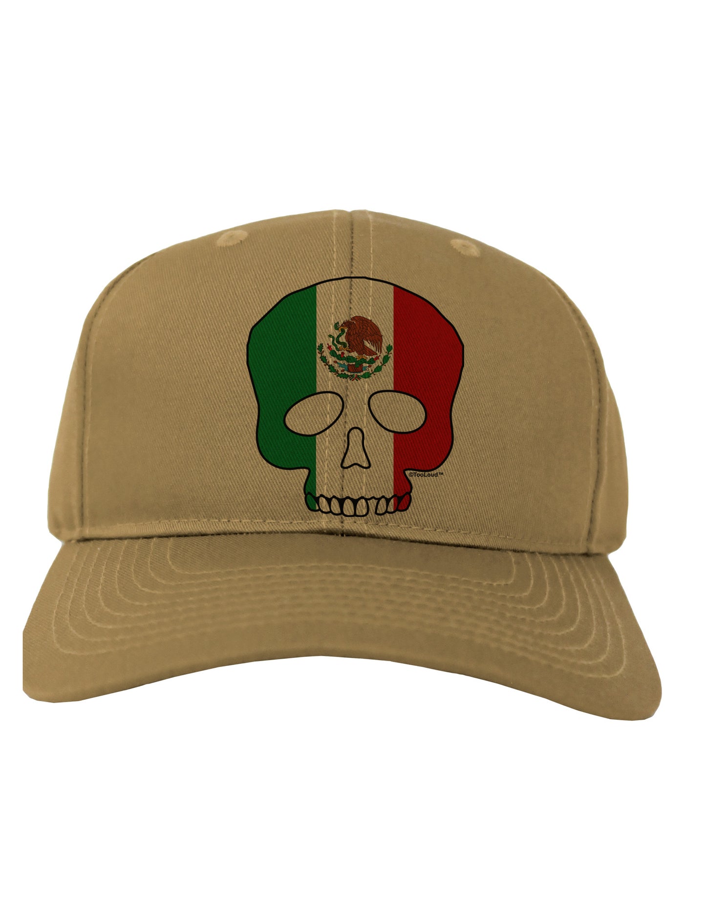 Skull Flag Mexico Adult Baseball Cap Hat-Baseball Cap-TooLoud-Khaki-One Size-Davson Sales