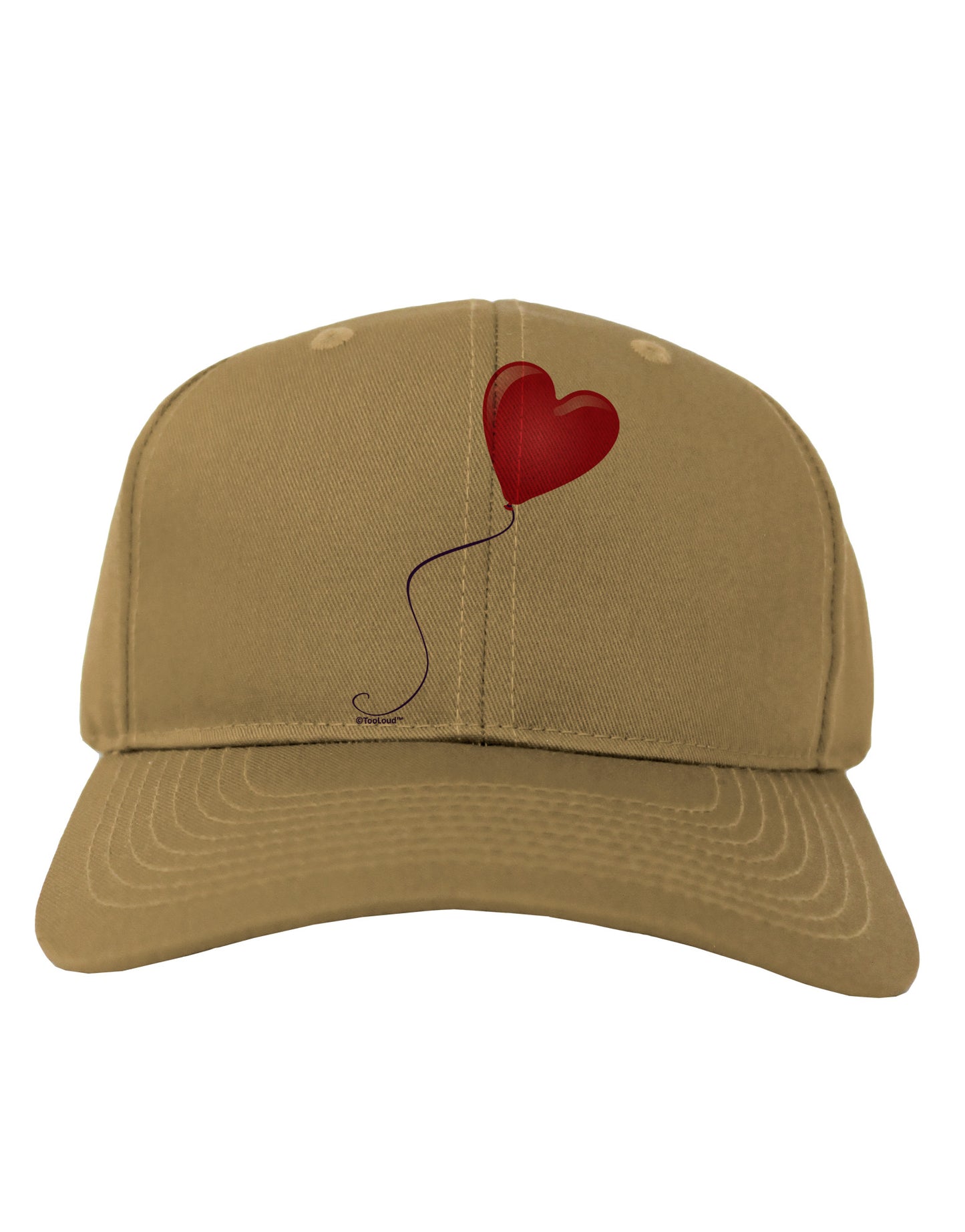Cute Red Heart Balloon Adult Baseball Cap Hat-Baseball Cap-TooLoud-Khaki-One Size-Davson Sales