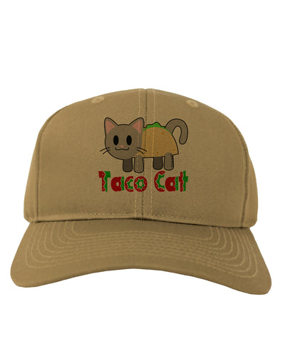 Cute Taco Cat Design Text Adult Baseball Cap Hat by TooLoud-Baseball Cap-TooLoud-Khaki-One Size-Davson Sales