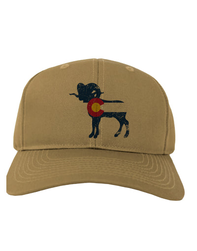 Grunge Rocky Mountain Bighorn Sheep Flag Adult Baseball Cap Hat-Baseball Cap-TooLoud-Khaki-One-Size-Fits-Most-Davson Sales