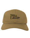 Happy Easter with Cross Adult Baseball Cap Hat by TooLoud-Baseball Cap-TooLoud-Khaki-One Size-Davson Sales