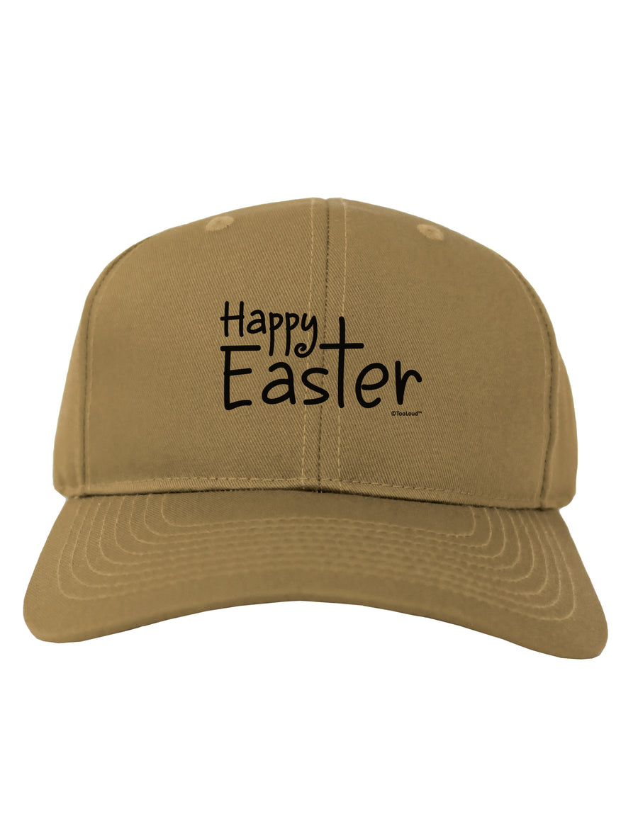 Happy Easter with Cross Adult Baseball Cap Hat by TooLoud-Baseball Cap-TooLoud-White-One Size-Davson Sales