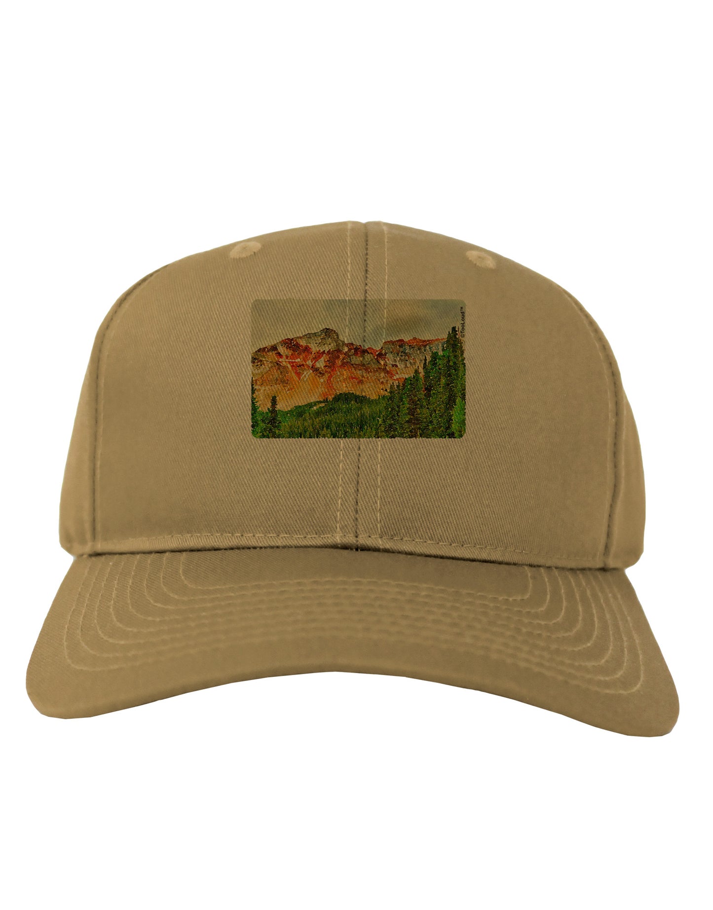 Colorado Forrest Watercolor Adult Baseball Cap Hat-Baseball Cap-TooLoud-Khaki-One Size-Davson Sales