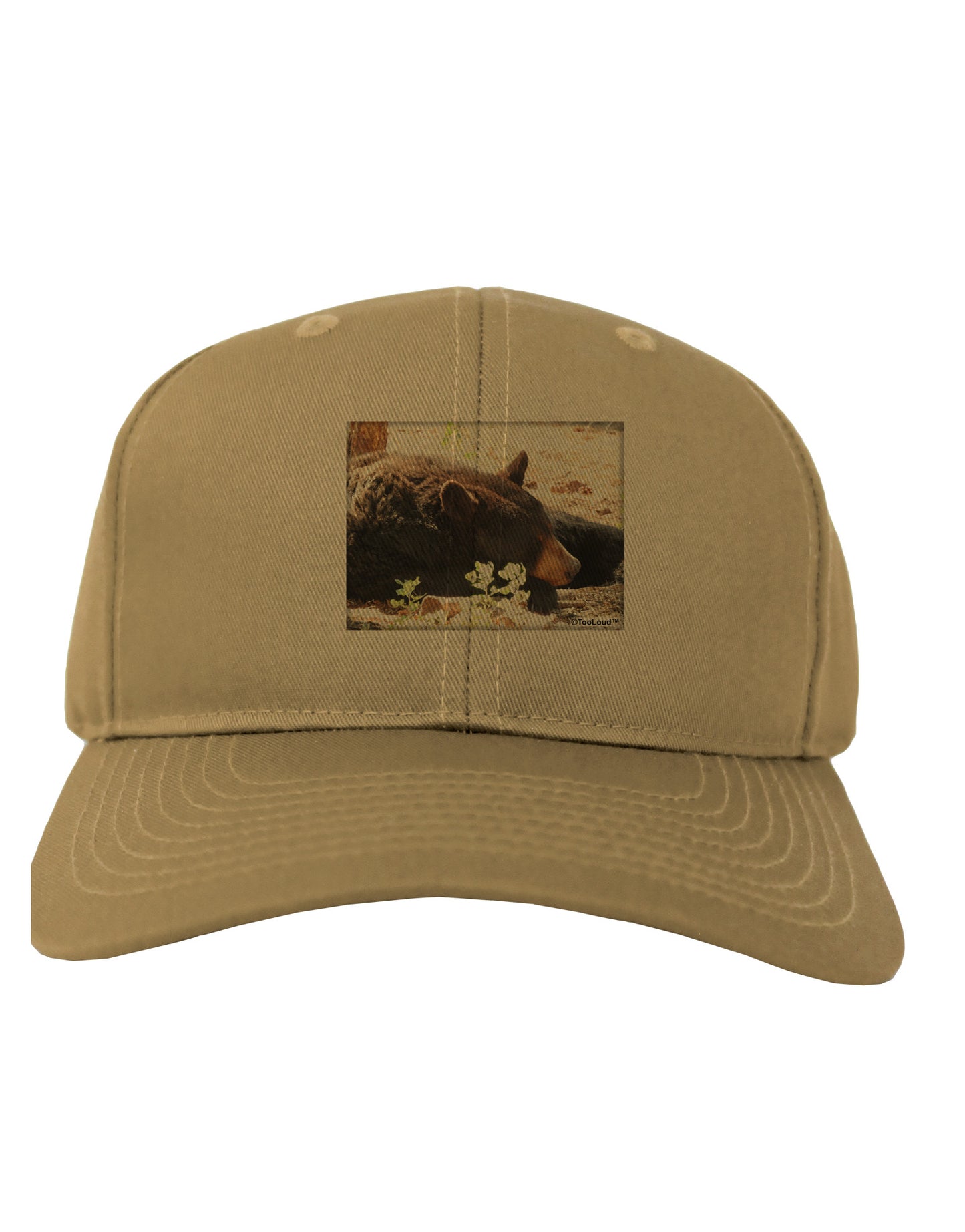 Laying Black Bear Adult Baseball Cap Hat-Baseball Cap-TooLoud-Khaki-One Size-Davson Sales