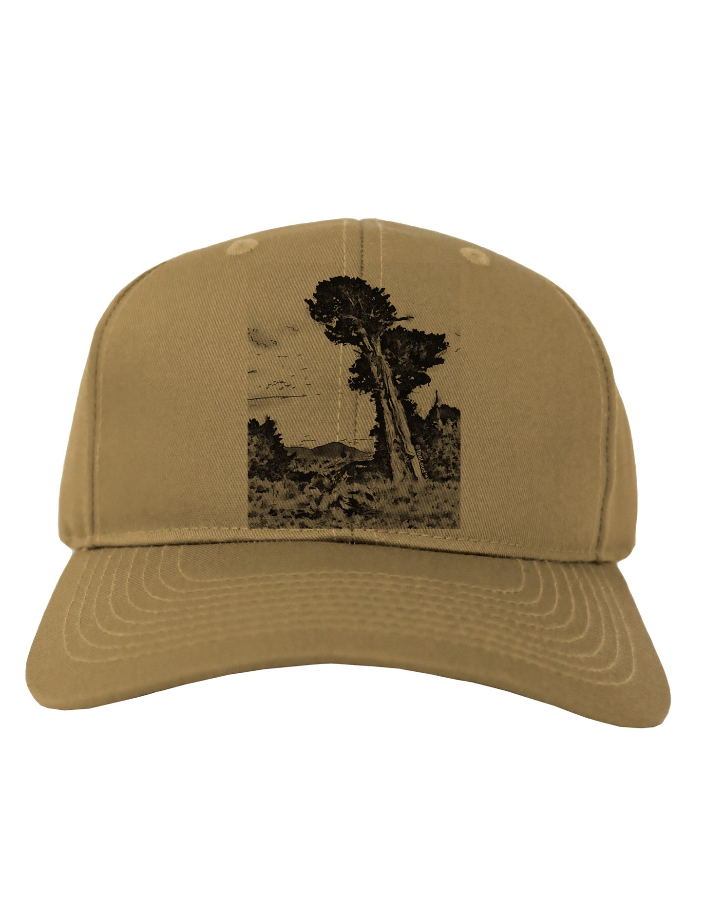 Colorado Landscape Watercolor BW Adult Baseball Cap Hat-Baseball Cap-TooLoud-Khaki-One Size-Davson Sales