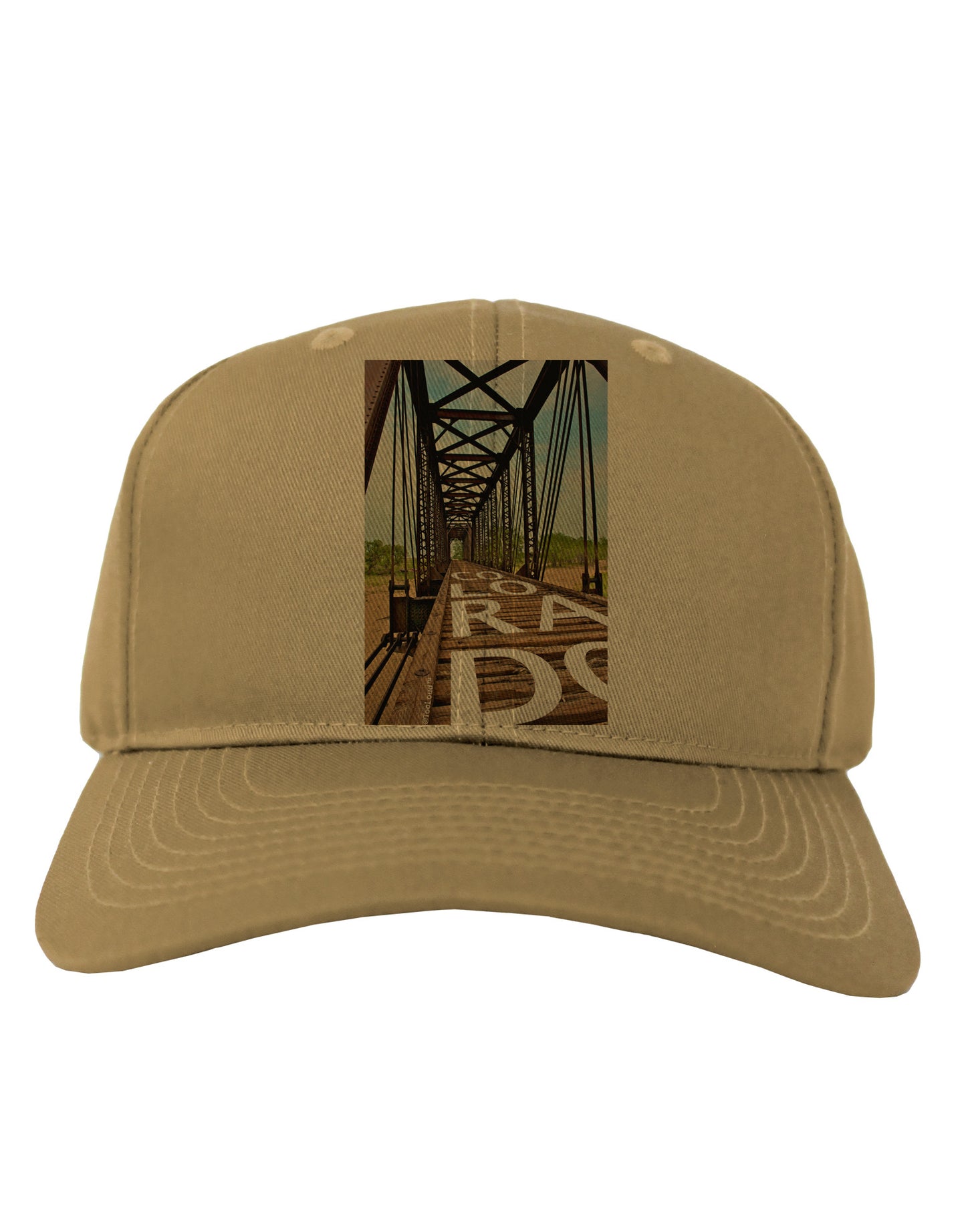 Colorado Bridge Text Adult Baseball Cap Hat-Baseball Cap-TooLoud-Khaki-One Size-Davson Sales
