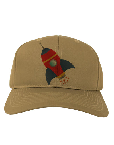 Space Rocket Ship and Stars Adult Baseball Cap Hat by TooLoud-Baseball Cap-TooLoud-Khaki-One Size-Davson Sales