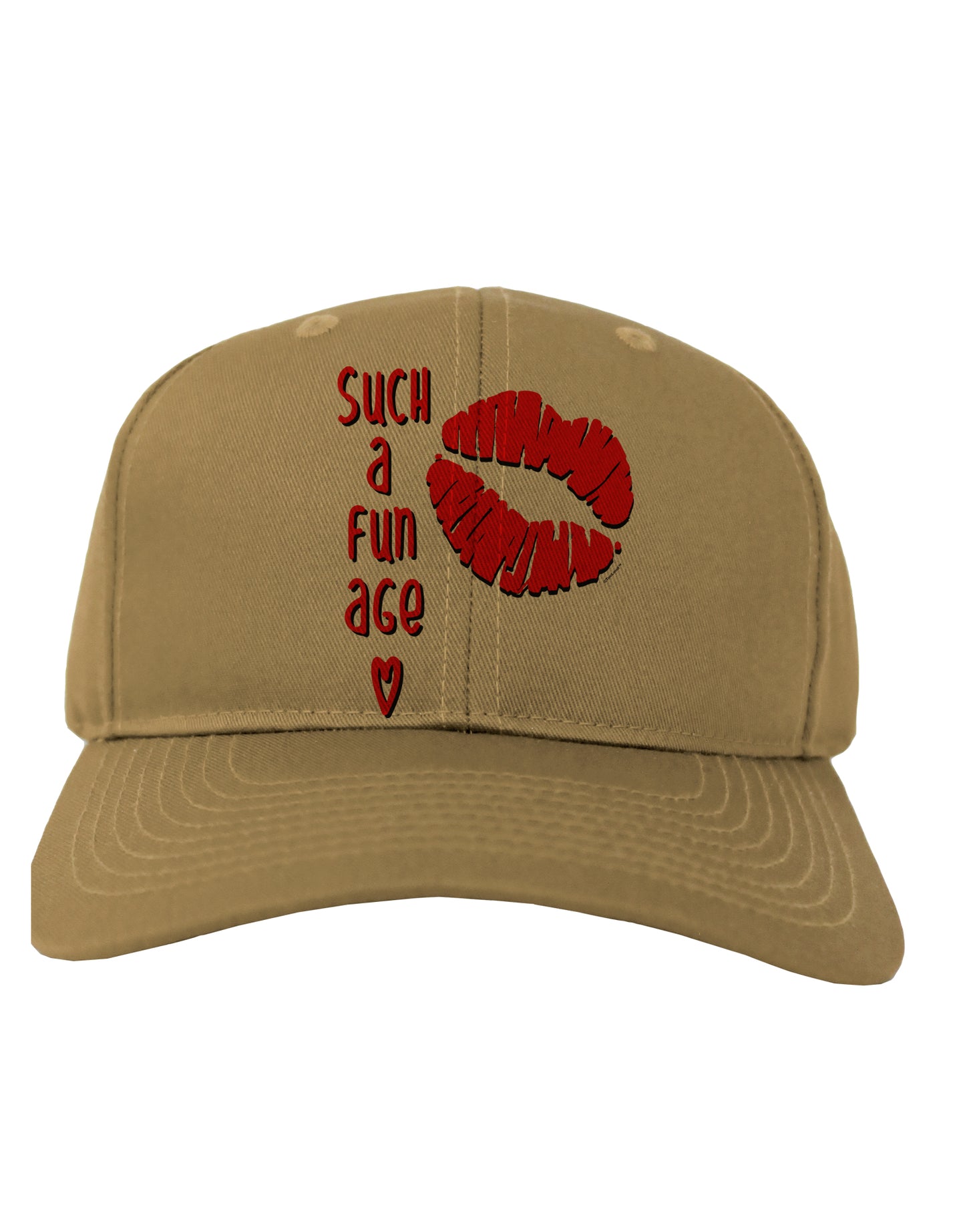 Such a Fun Age Kiss Lips Adult Baseball Cap Hat-Baseball Cap-TooLoud-Khaki-One-Size-Fits-Most-Davson Sales