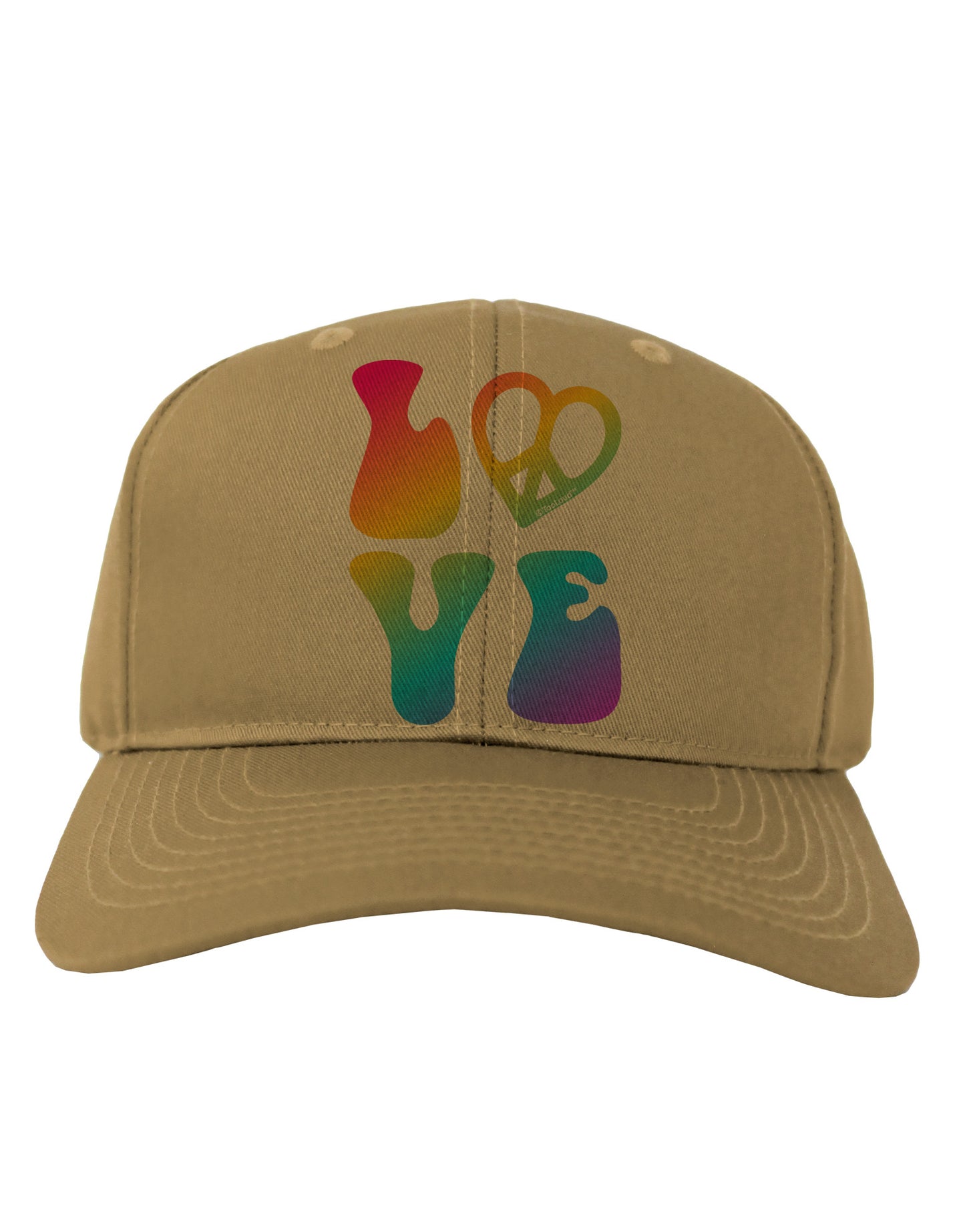 Peace and Love - Peace Heart Love Adult Baseball Cap Hat-Baseball Cap-TooLoud-Khaki-One Size-Davson Sales