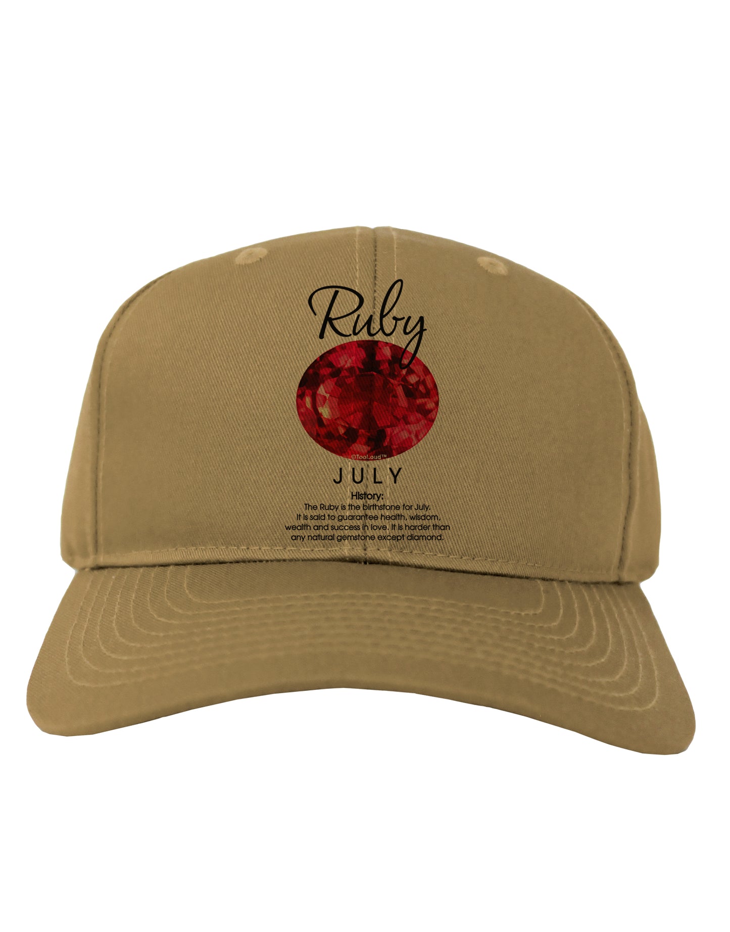 Birthstone Ruby Adult Baseball Cap Hat-Baseball Cap-TooLoud-Khaki-One Size-Davson Sales