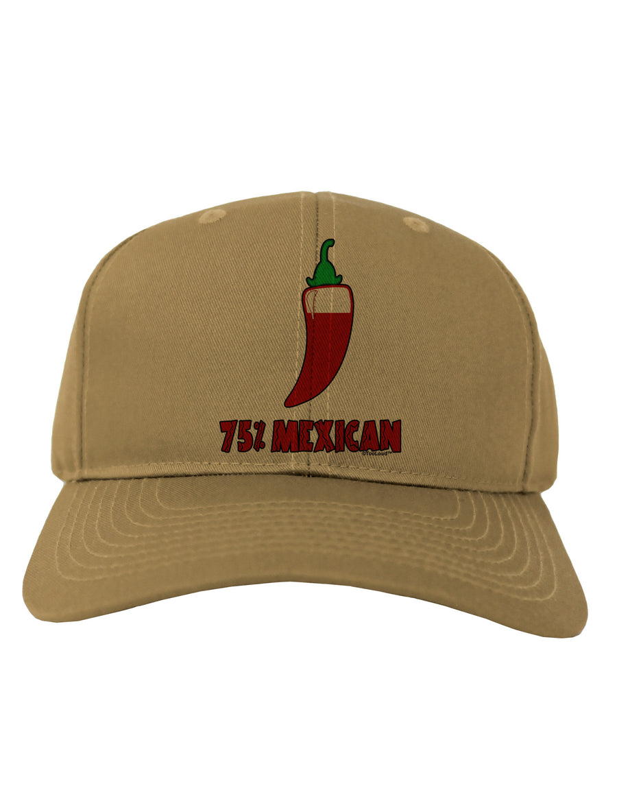 Seventy-Five Percent Mexican Adult Baseball Cap Hat-Baseball Cap-TooLoud-White-One Size-Davson Sales