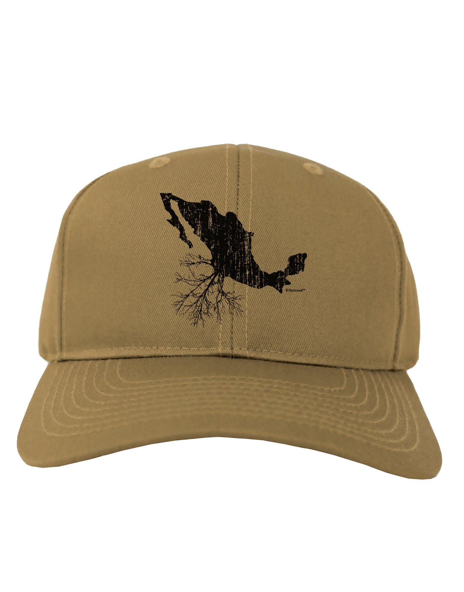 Mexican Roots Design - Distressed Adult Baseball Cap Hat by TooLoud-Baseball Cap-TooLoud-Khaki-One Size-Davson Sales
