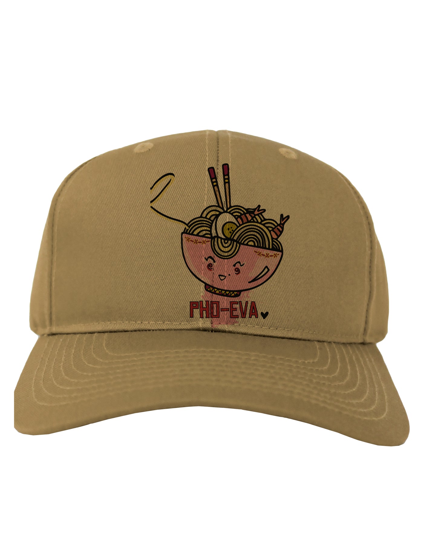TooLoud Matching Pho Eva Pink Pho Bowl Adult Baseball Cap Hat-Baseball Cap-TooLoud-Khaki-One-Size-Fits-Most-Davson Sales