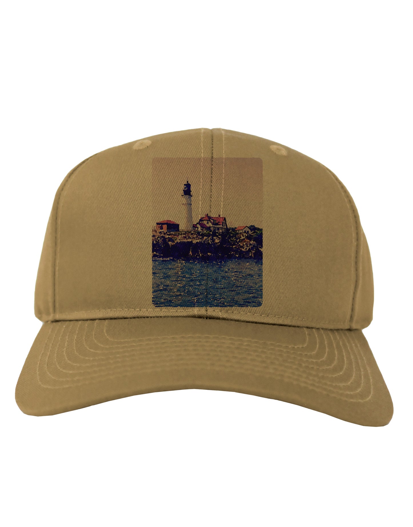 TooLoud Watercolor Lighthouse 2 Adult Baseball Cap Hat-Baseball Cap-TooLoud-Khaki-One Size-Davson Sales