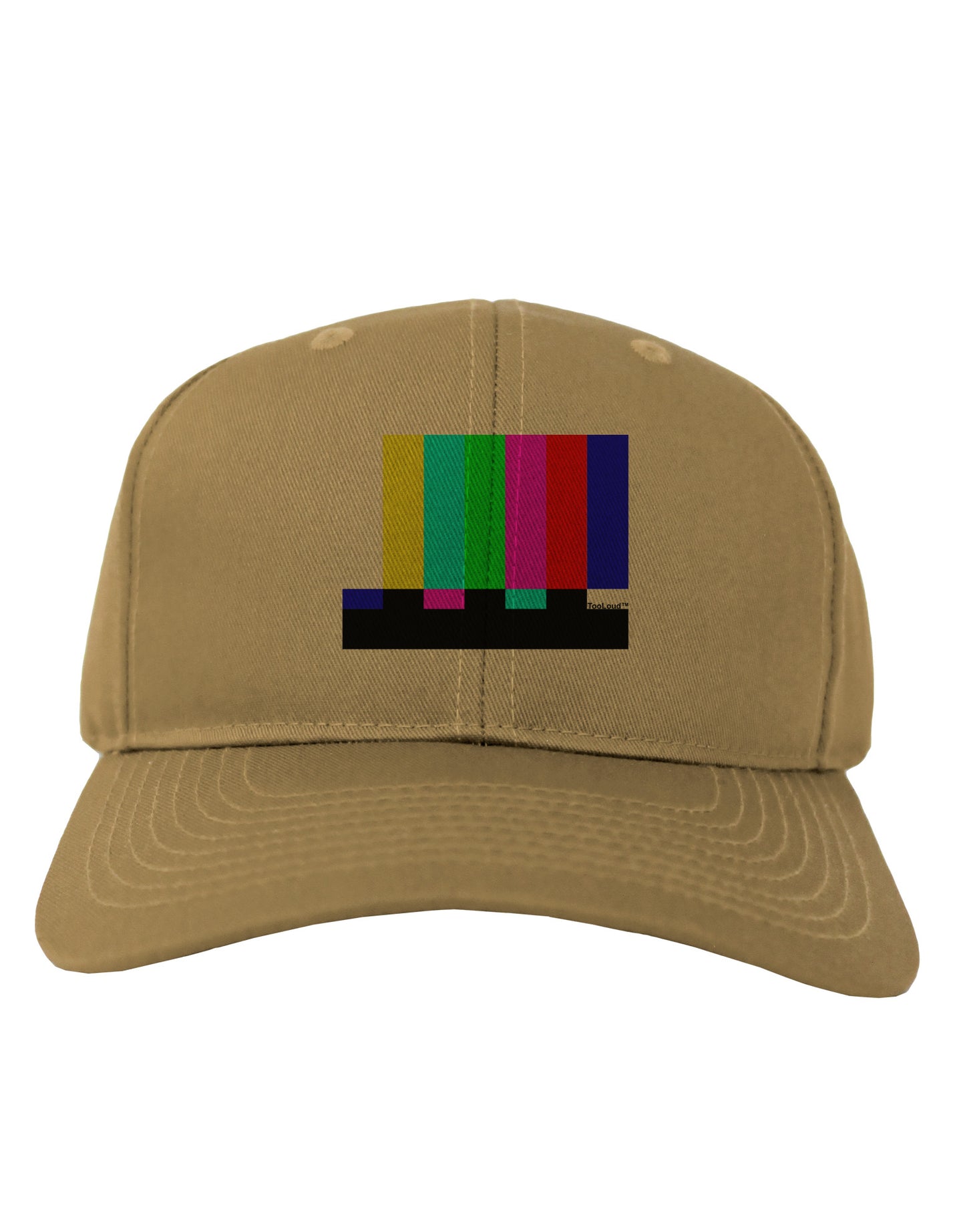 Color Bars Test Signal Adult Baseball Cap Hat-Baseball Cap-TooLoud-Khaki-One Size-Davson Sales