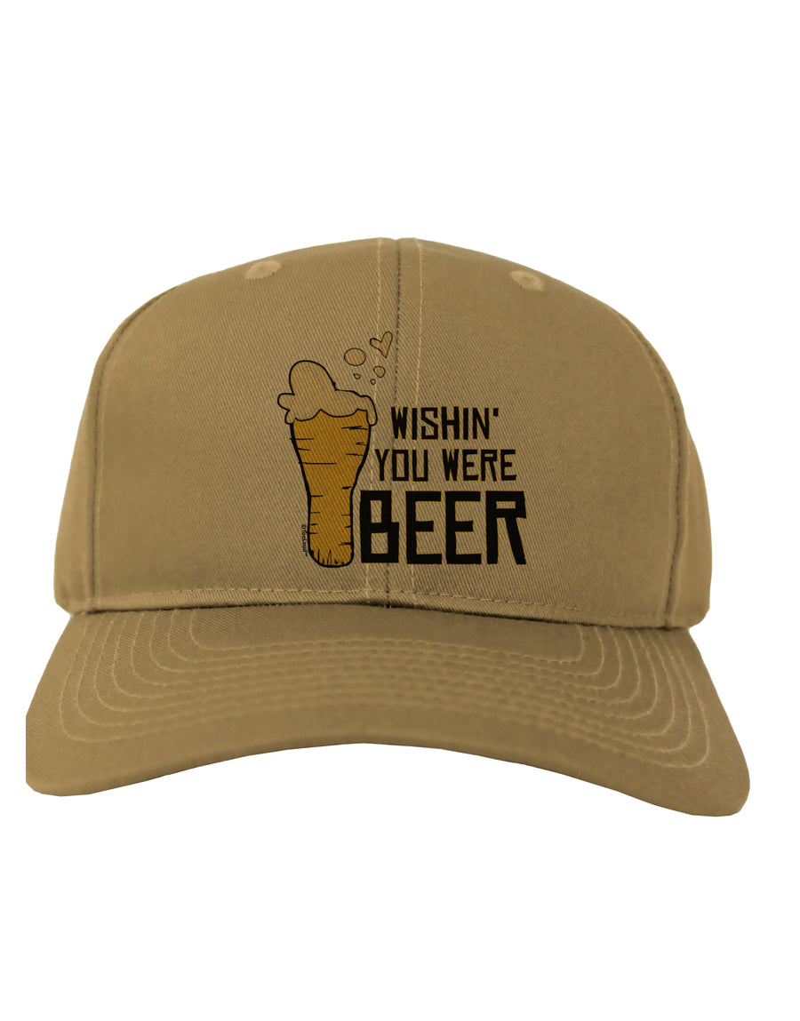 Wishin you were Beer Adult Baseball Cap Hat-Baseball Cap-TooLoud-White-One-Size-Fits-Most-Davson Sales