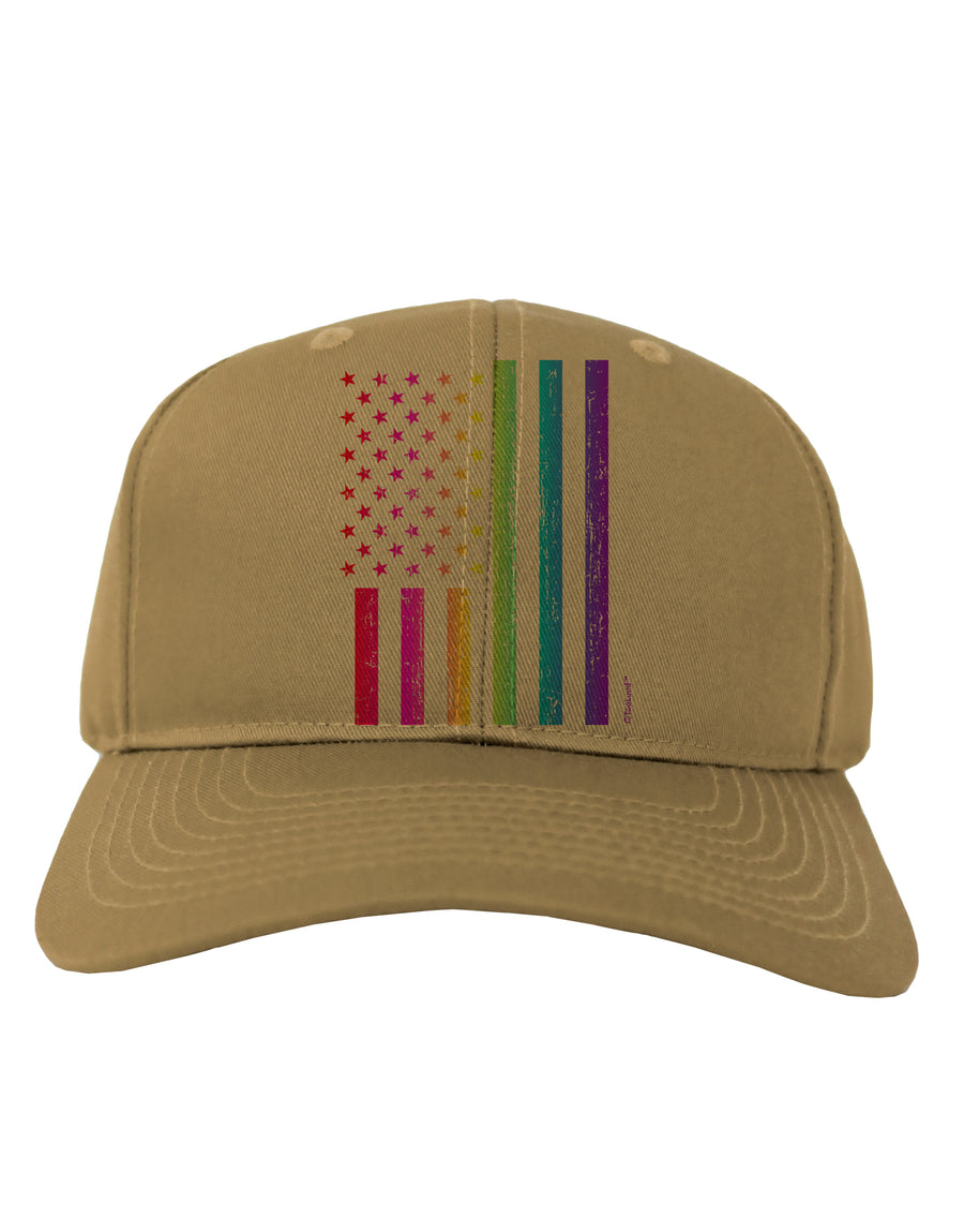 American Pride - Rainbow Flag Adult Baseball Cap Hat-Baseball Cap-TooLoud-White-One Size-Davson Sales