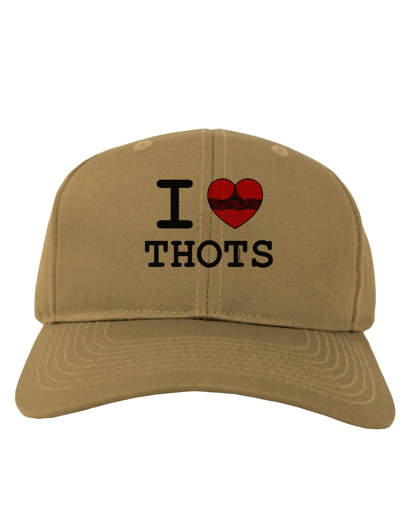 I Love Heart THOTS Adult Baseball Cap Hat-Baseball Cap-TooLoud-Khaki-One Size-Davson Sales