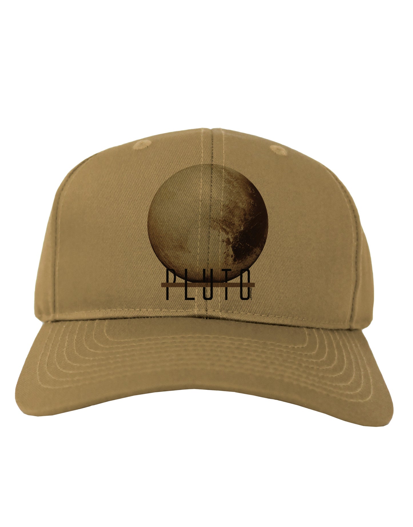 Planet Pluto Text Adult Baseball Cap Hat-Baseball Cap-TooLoud-Khaki-One Size-Davson Sales