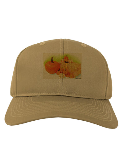 Fall Pumpkin Scene Adult Baseball Cap Hat-Baseball Cap-TooLoud-Khaki-One Size-Davson Sales