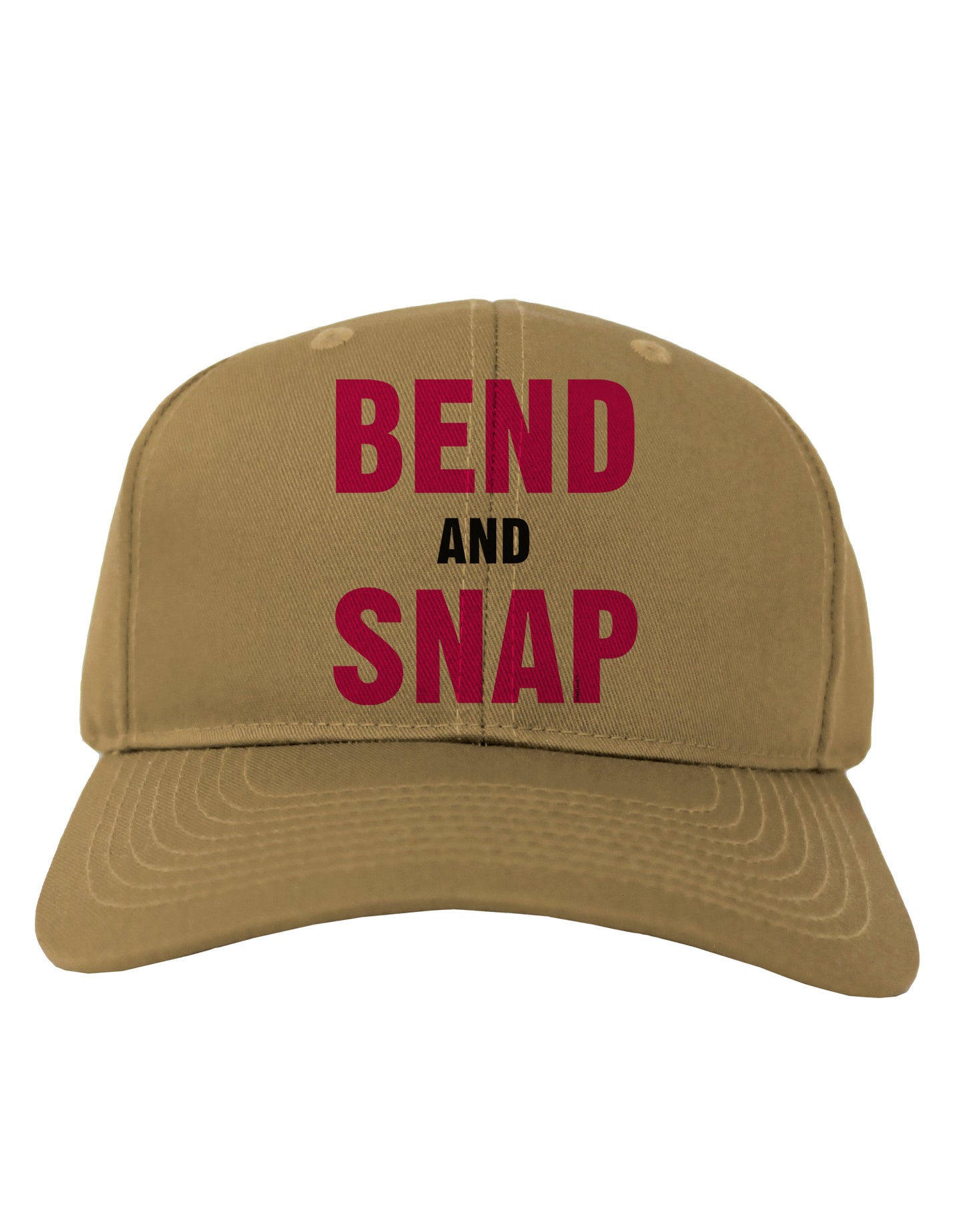 Bend and Snap Pink Text Adult Baseball Cap Hat-Baseball Cap-TooLoud-Khaki-One Size-Davson Sales