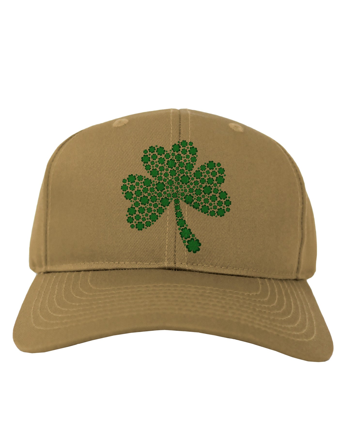 St. Patrick's Day Shamrock Design - Shamrocks Adult Baseball Cap Hat by TooLoud-Baseball Cap-TooLoud-Khaki-One Size-Davson Sales