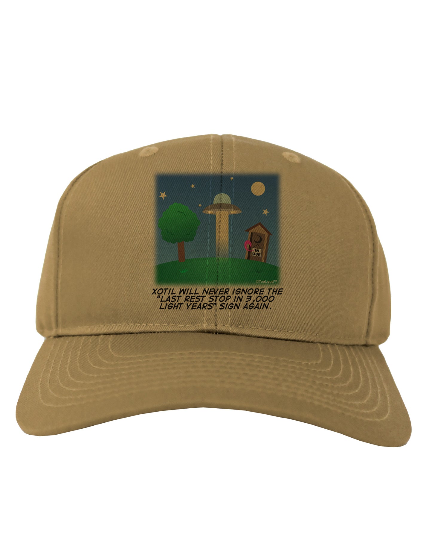 UFO Stopping At an Out-house Text Adult Baseball Cap Hat by TooLoud-Baseball Cap-TooLoud-Khaki-One Size-Davson Sales