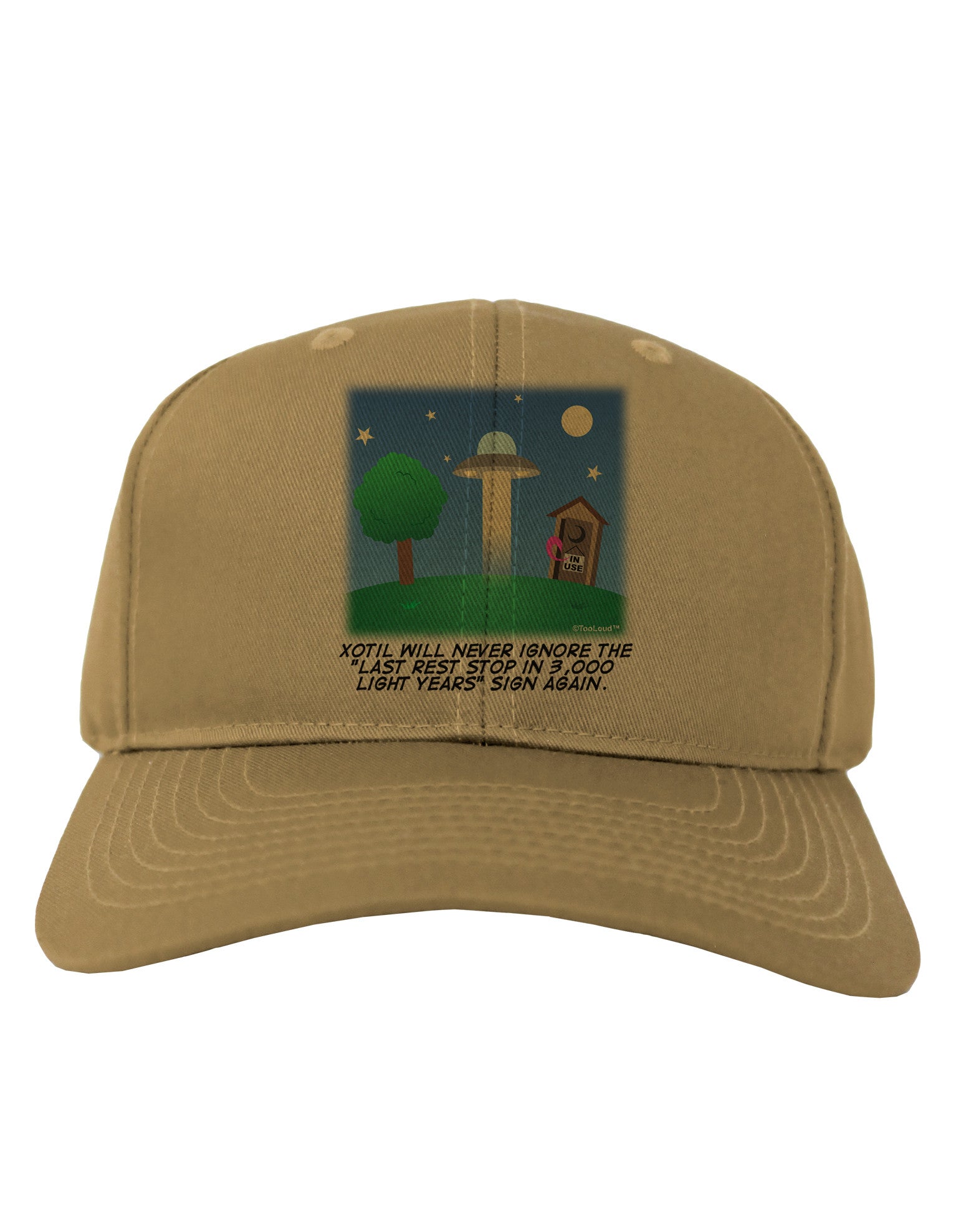 UFO Stopping At an Out-house Text Adult Baseball Cap Hat by TooLoud-Baseball Cap-TooLoud-Khaki-One Size-Davson Sales