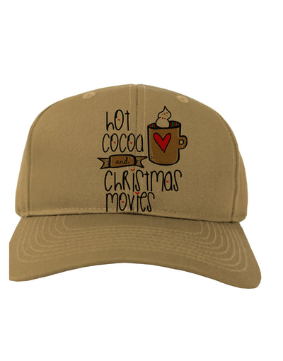 Hot Cocoa and Christmas Movies Adult Baseball Cap Hat-Baseball Cap-TooLoud-Khaki-One-Size-Fits-Most-Davson Sales