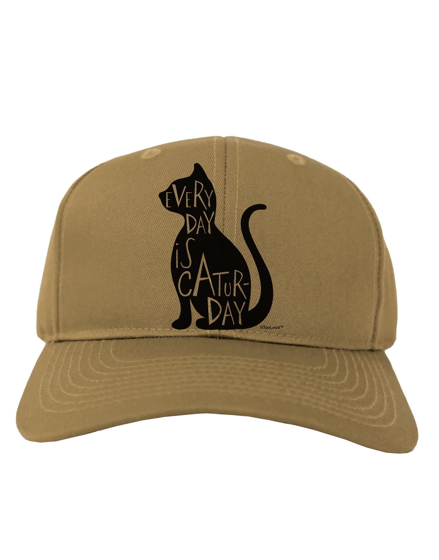Every Day Is Caturday Cat Silhouette Adult Baseball Cap Hat by TooLoud-Baseball Cap-TooLoud-Khaki-One Size-Davson Sales