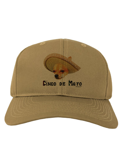 Chihuahua Dog with Sombrero - Cinco de Mayo Adult Baseball Cap Hat by TooLoud-Baseball Cap-TooLoud-Khaki-One Size-Davson Sales