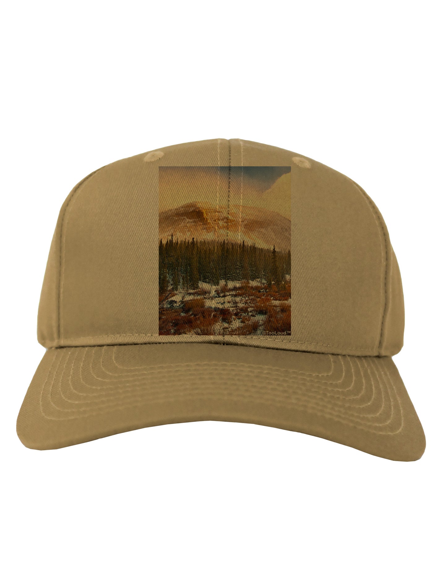 Nature Photography - Mountain Glow Adult Baseball Cap Hat by-Baseball Cap-TooLoud-Khaki-One Size-Davson Sales