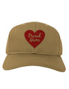 Proud Mom Heart Adult Baseball Cap Hat-Baseball Cap-TooLoud-Khaki-One Size-Davson Sales