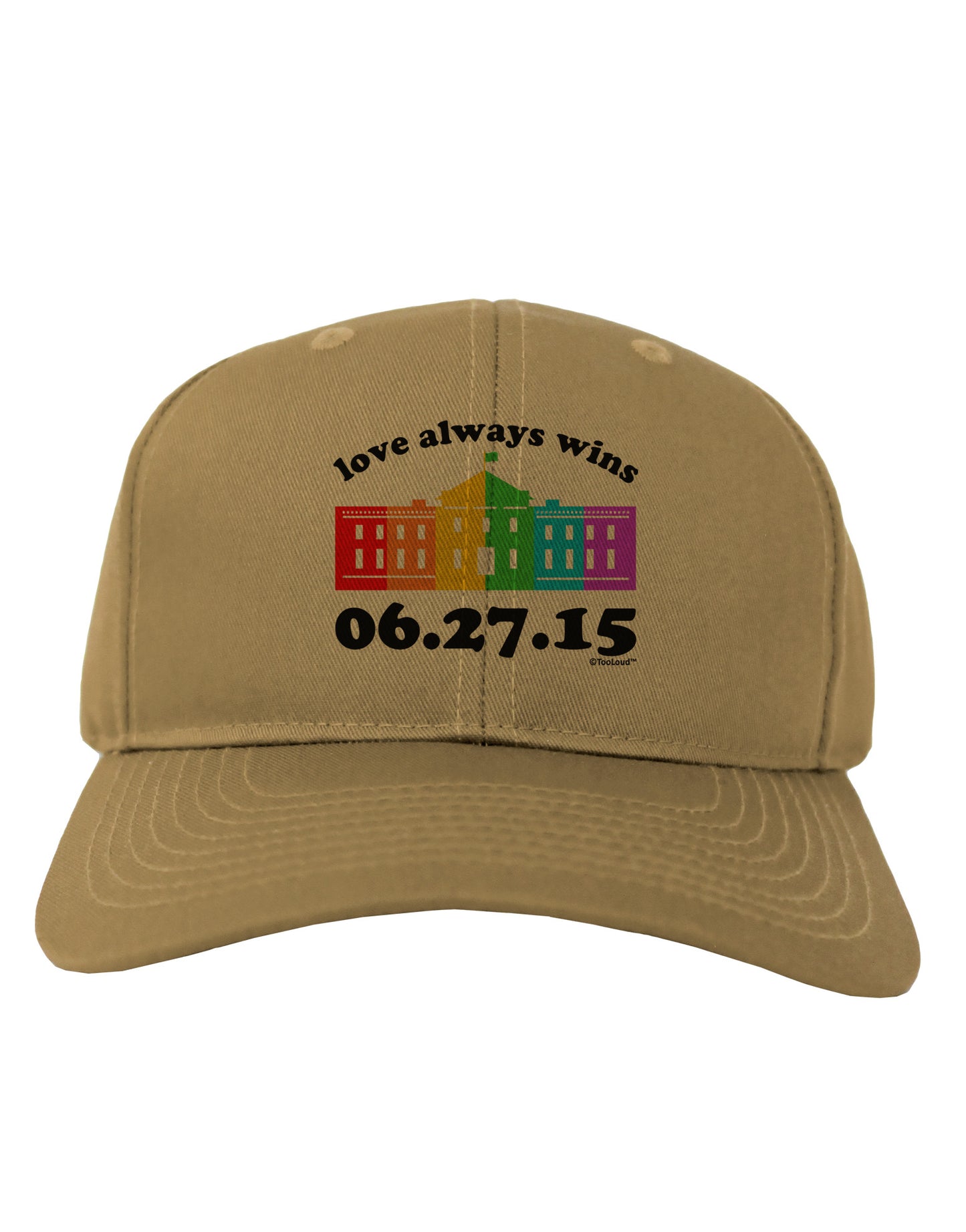 Love Always Wins with Date - Marriage Equality Adult Baseball Cap Hat-Baseball Cap-TooLoud-Khaki-One Size-Davson Sales