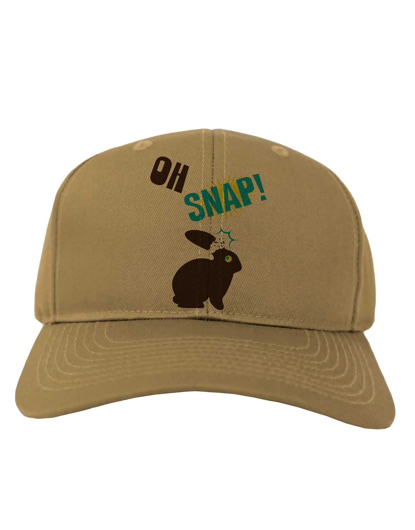 TooLoud Oh Snap Chocolate Easter Bunny Adult Baseball Cap Hat-Baseball Cap-TooLoud-Khaki-One Size-Davson Sales