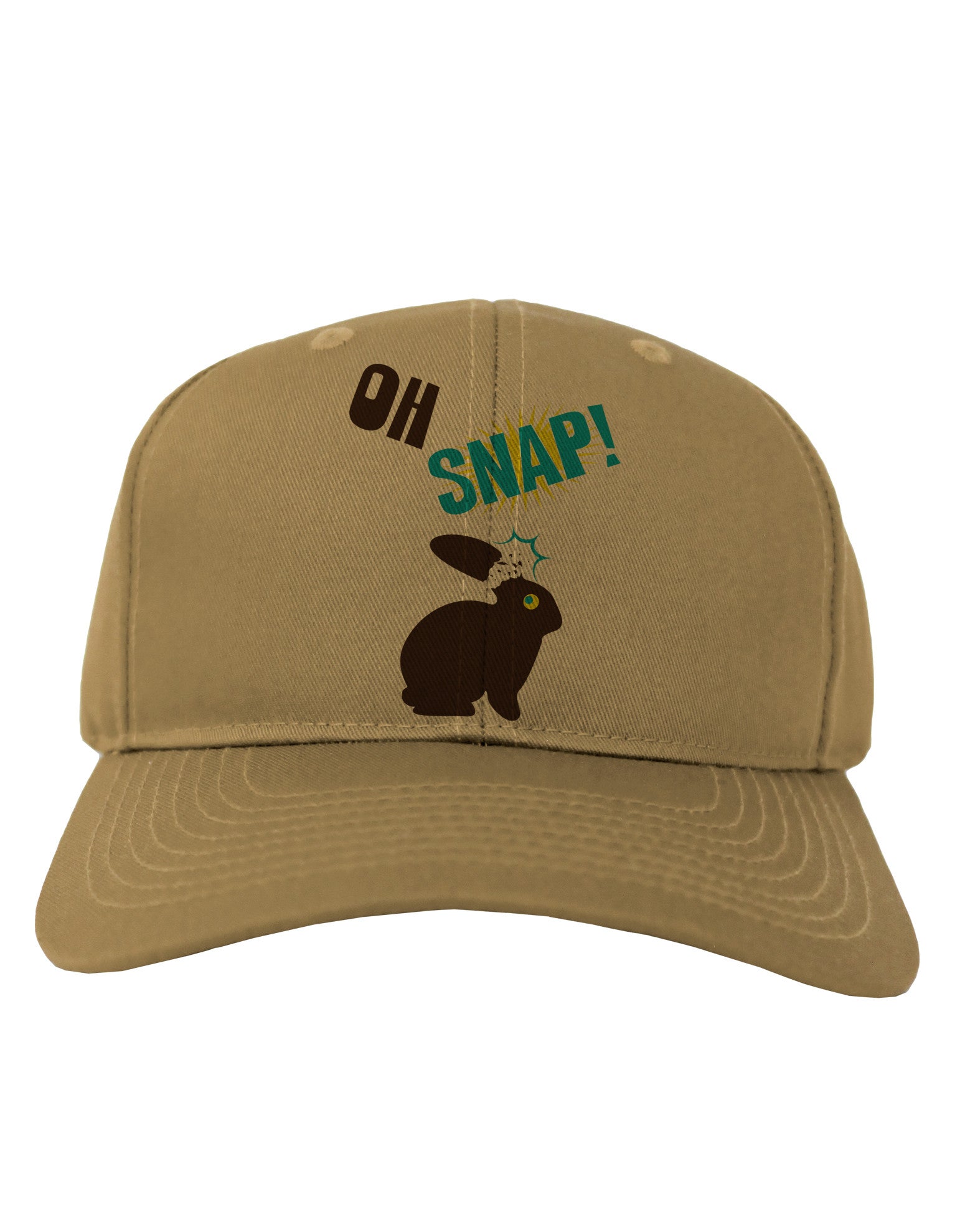 TooLoud Oh Snap Chocolate Easter Bunny Adult Baseball Cap Hat-Baseball Cap-TooLoud-Khaki-One Size-Davson Sales