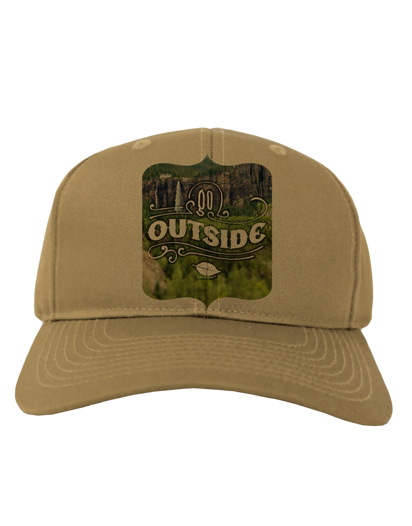Go Outside - Beautiful Cliffs Adult Baseball Cap Hat by-Baseball Cap-TooLoud-Khaki-One Size-Davson Sales